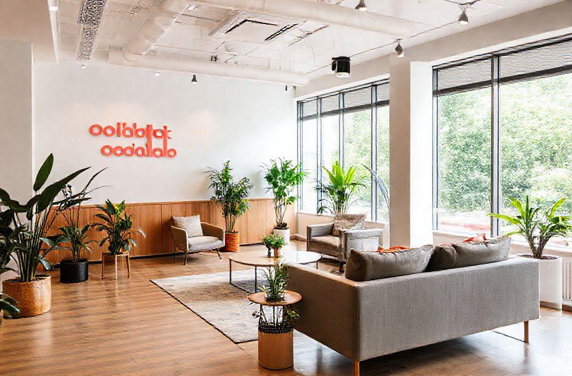 Bright lounge interior of Cadence English Studio